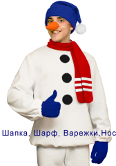 Карнавальный костюм Снеговик мини взрослый