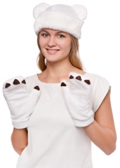 Костюм Белого Медведя мини (шапка, варежки)